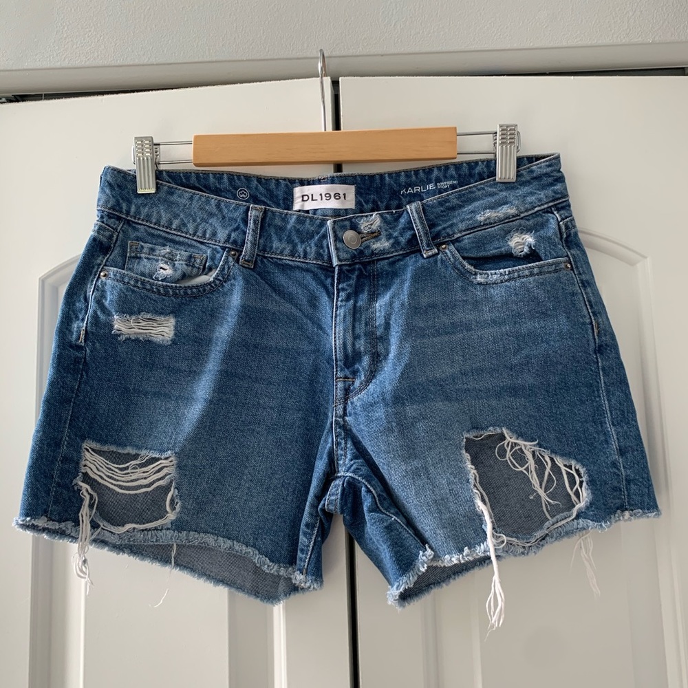 DL1961 Karlie Boyfriend Distressed Shorts